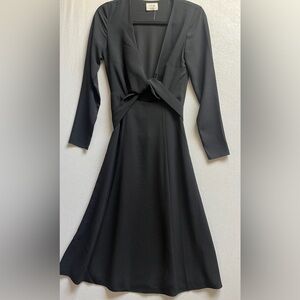 Aritzia Wilfred Black Knot Tie-Front Cutout Midi Dress Size 2